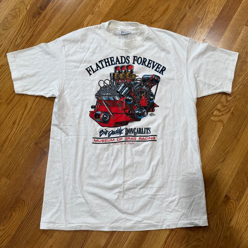 Vintage Don Garlits Flatheads Forever T-Shirt Mens XL Racing Single Stitch